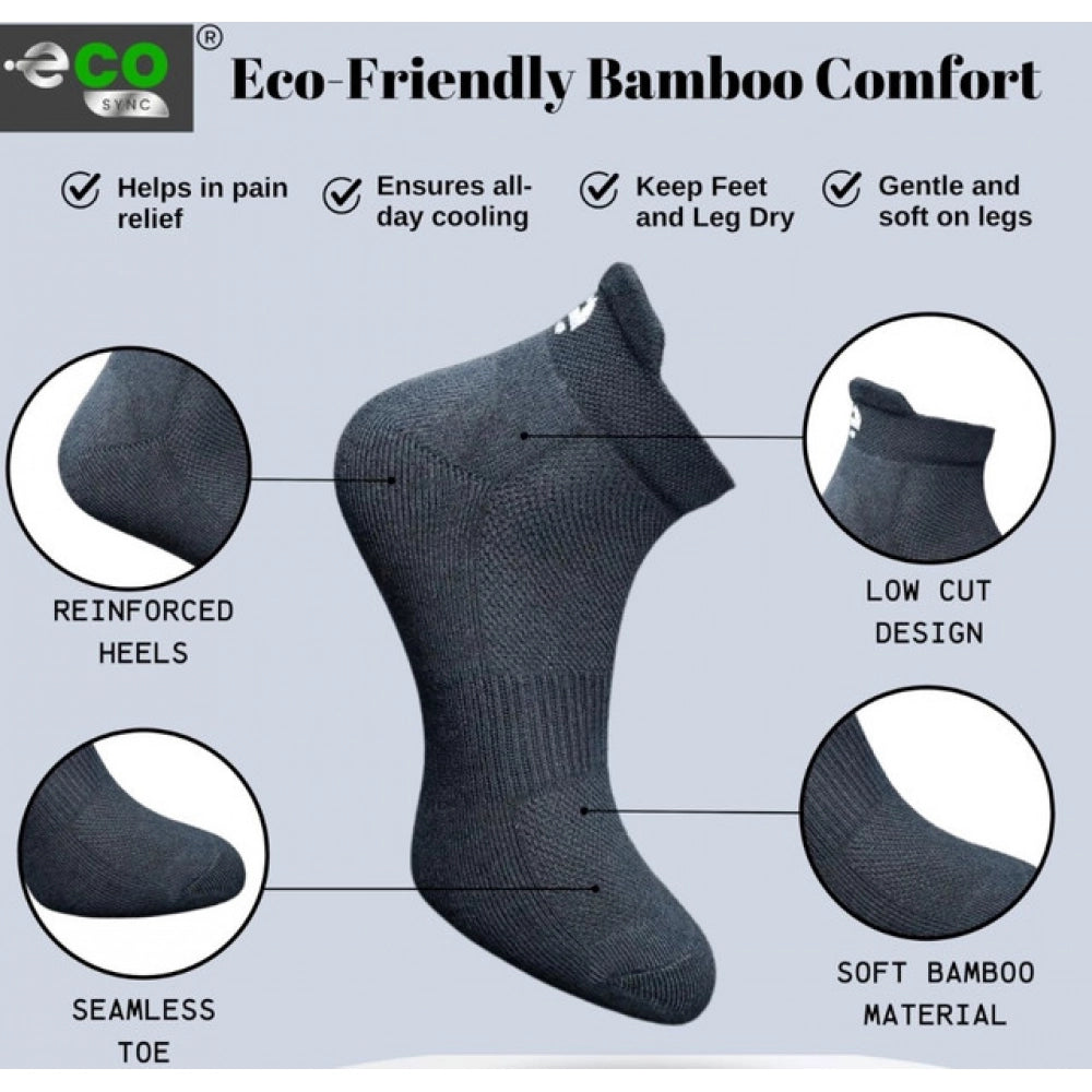 4_Pair Set Unisex Casual Bamboo Cotton Printed Ankle Length Socks (Multicolor)