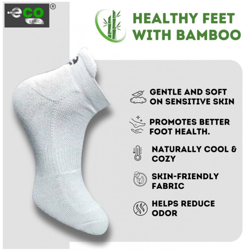 4_Pair Set Unisex Casual Bamboo Cotton Printed Ankle Length Socks (Multicolor)