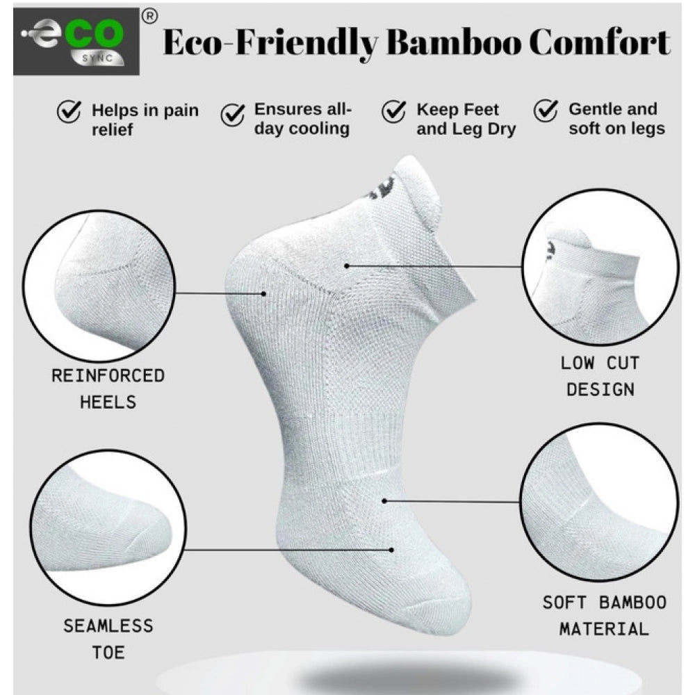 4_Pair Set Unisex Casual Bamboo Cotton Printed Ankle Length Socks (Multicolor)