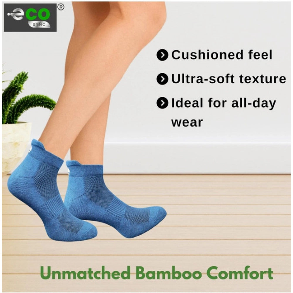 4_Pair Set Unisex Casual Bamboo Cotton Printed Ankle Length Socks (Multicolor)