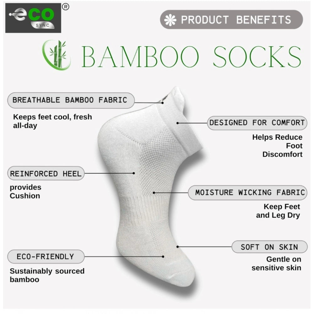 4_Pair Set Unisex Casual Bamboo Cotton Printed Ankle Length Socks (Multicolor)