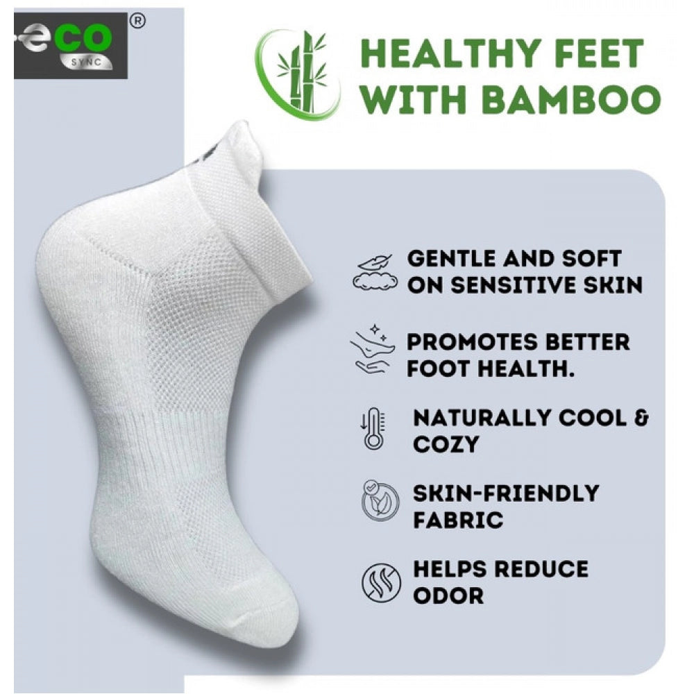 4_Pair Set Unisex Casual Bamboo Cotton Printed Ankle Length Socks (Multicolor)