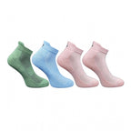 4_Pair Set Unisex Casual Bamboo Cotton Printed Ankle Length Socks (Multicolor)