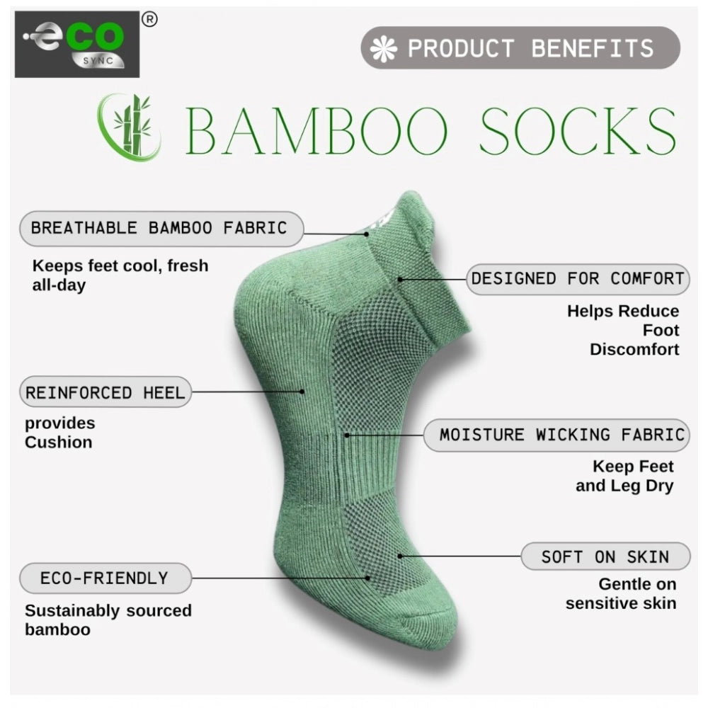 4_Pair Set Unisex Casual Bamboo Cotton Printed Ankle Length Socks (Multicolor)