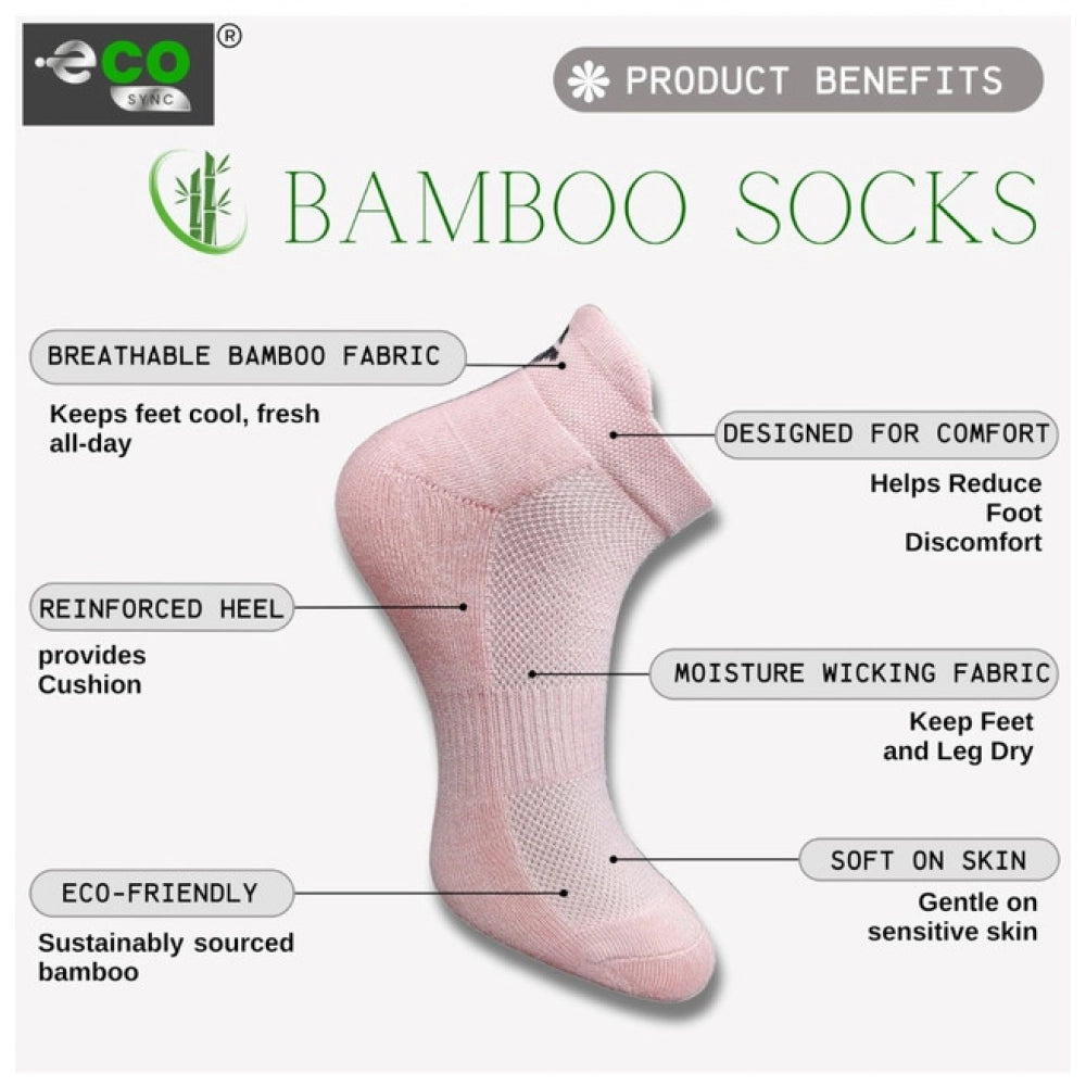 4_Pair Set Unisex Casual Bamboo Cotton Printed Ankle Length Socks (Multicolor)