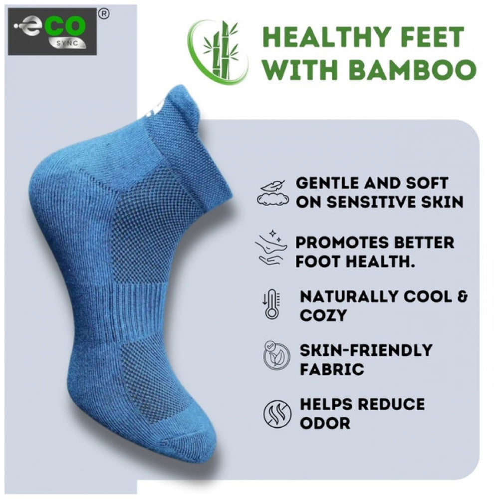 4_Pair Set Unisex Casual Bamboo Cotton Printed Ankle Length Socks (Multicolor)