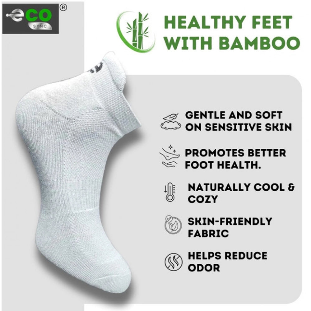 4_Pair Set Unisex Casual Bamboo Cotton Printed Ankle Length Socks (Multicolor)