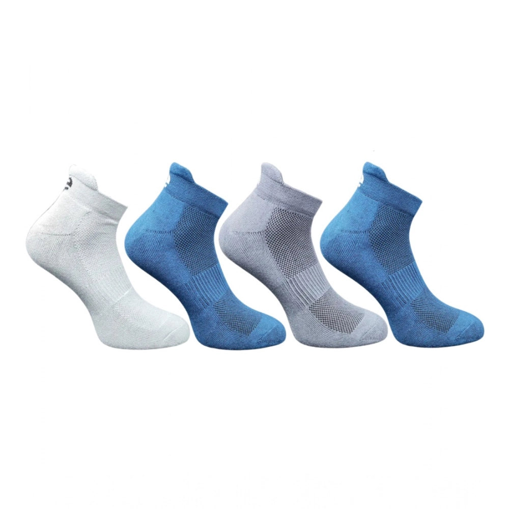 4_Pair Set Unisex Casual Bamboo Cotton Printed Ankle Length Socks (Multicolor)