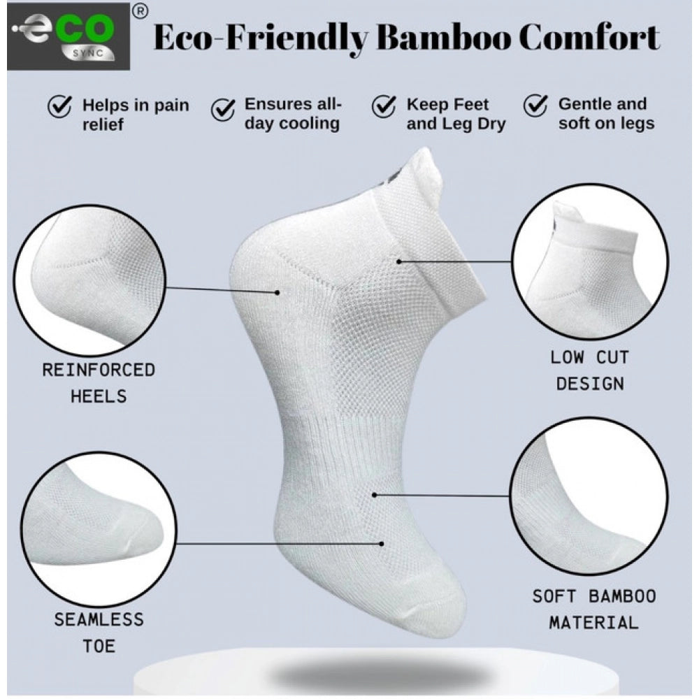 4_Pair Set Unisex Casual Bamboo Cotton Printed Ankle Length Socks (Multicolor)