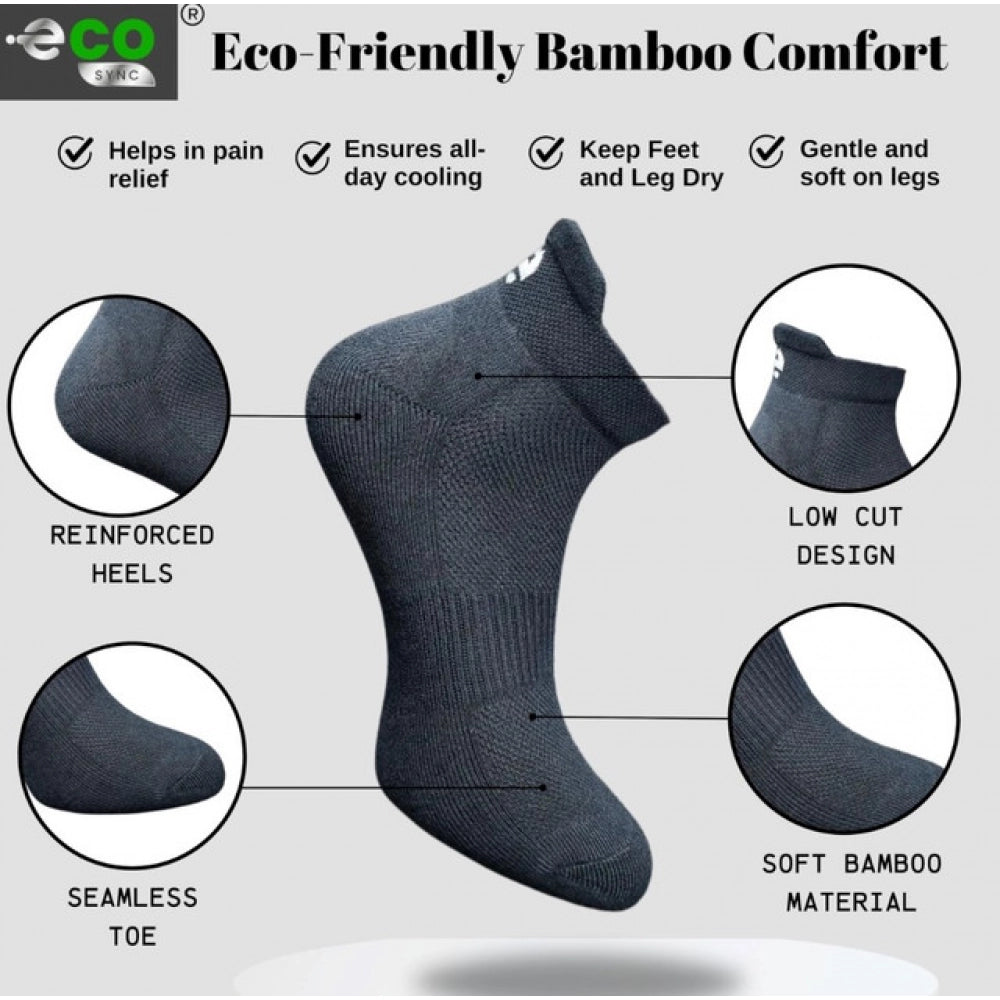 4_Pair Set Unisex Casual Bamboo Cotton Printed Ankle Length Socks (Multicolor)