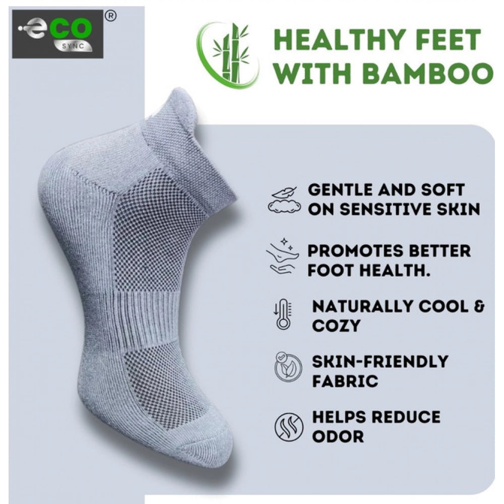4_Pair Set Unisex Casual Bamboo Cotton Printed Ankle Length Socks (Multicolor)