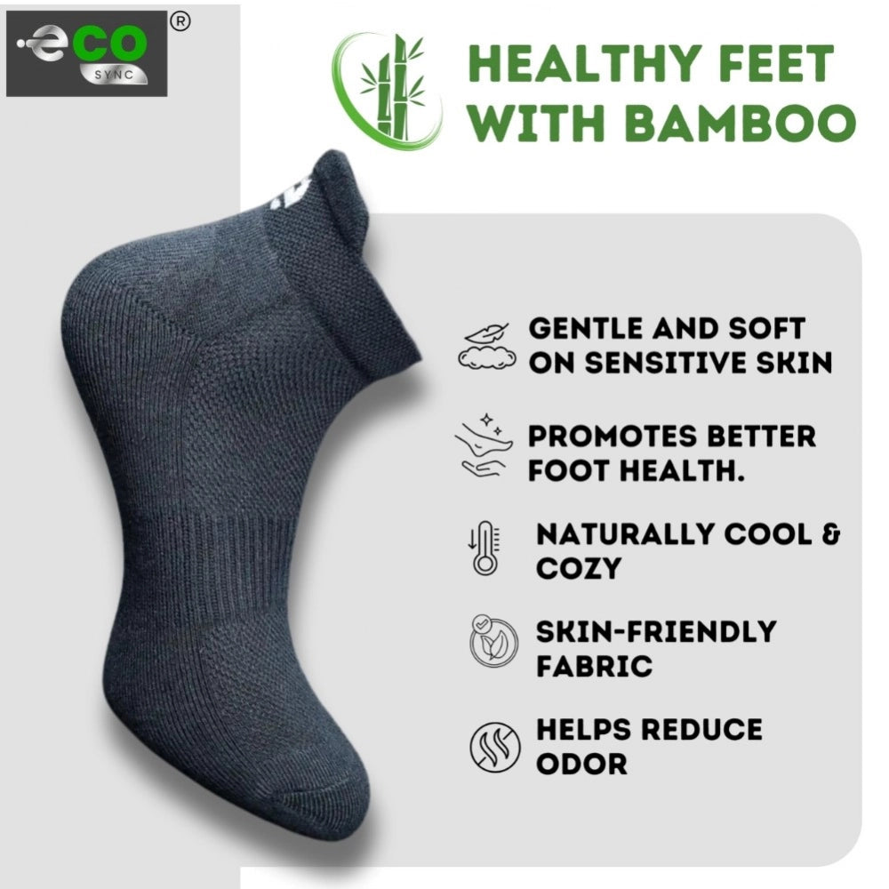 4_Pair Set Unisex Casual Bamboo Cotton Printed Ankle Length Socks (Multicolor)