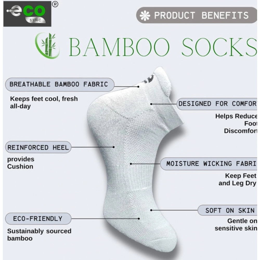 4_Pair Set Unisex Casual Bamboo Cotton Printed Ankle Length Socks (Multicolor)