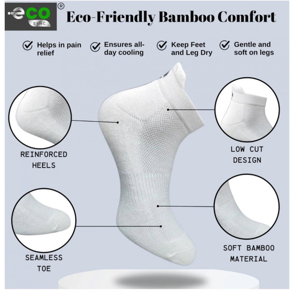 4_Pair Set Unisex Casual Bamboo Cotton Printed Ankle Length Socks (Multicolor)