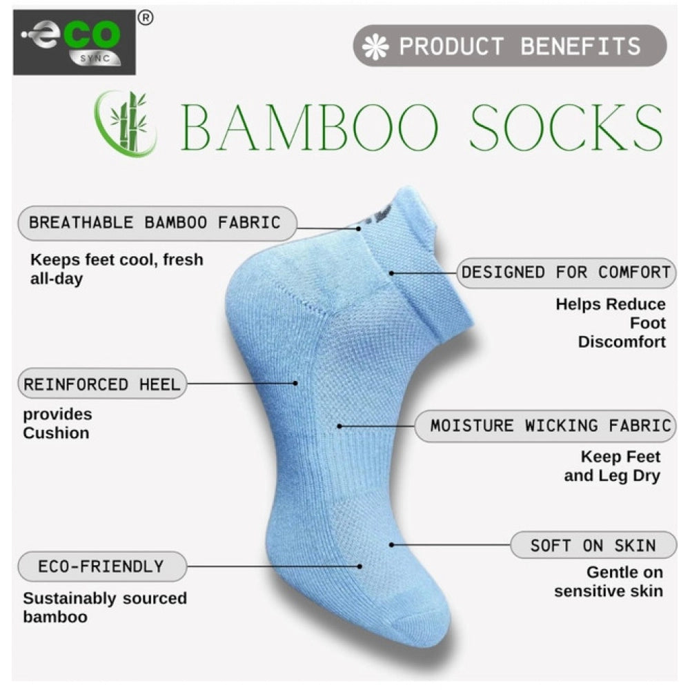 4_Pair Set Unisex Casual Bamboo Cotton Printed Ankle Length Socks (Multicolor)