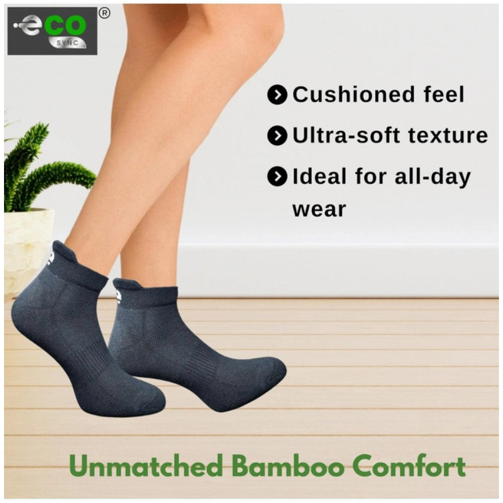 4_Pair Set Unisex Casual Bamboo Cotton Printed Ankle Length Socks (Multicolor)