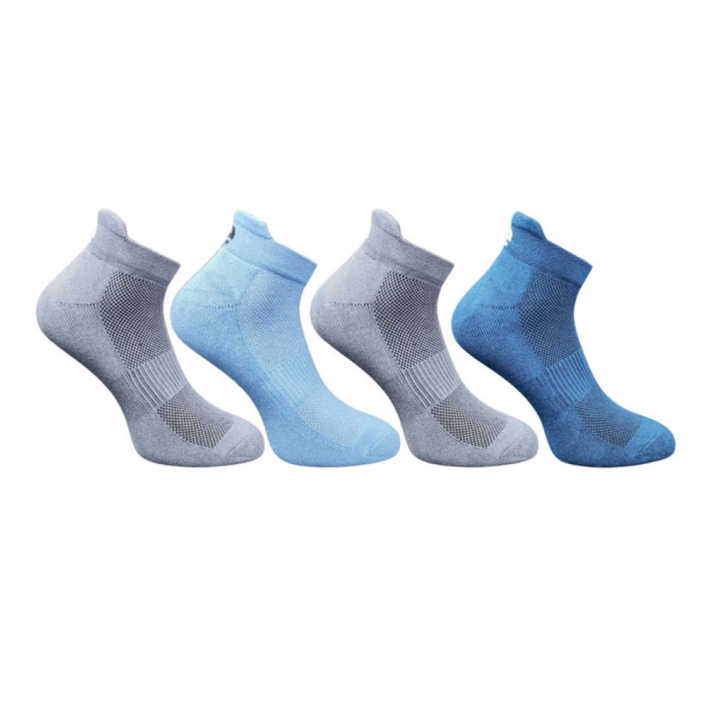 4_Pair Set Unisex Casual Bamboo Cotton Printed Ankle Length Socks (Multicolor)