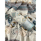 Women's Linen Cotton Printed Saree With Unstitched Blouse 5.5Mtr (Grey)