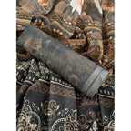 Women's Linen Cotton Printed Saree With Unstitched Blouse 5.5Mtr (Beige)