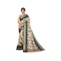 Women's Cotton Silk Printed Saree With Unstitched Blouse 5.5Mtr (Green)