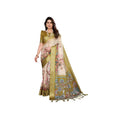 Women's Cotton Silk Printed Saree With Unstitched Blouse 5.5Mtr (Olive Green)
