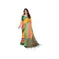 Women's Cotton Silk Printed Saree With Unstitched Blouse 5.5Mtr (Yellow)