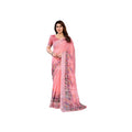 Women's Linen Cotton Printed Saree With Unstitched Blouse 5.5Mtr (Peach)