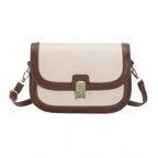 Women's PU Leather Zipper Sling Bag (Beige)