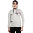 Boy's Cotton Printeded Hooded Neck Hoodies (Grey )