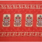Fleece Floral Printed Double Polar Warm Bedsheet with 2 Pillow Cover (Red)