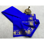 Women's Crepe Chit Pallu Solid Saree With Unstitched Blouse 5.5Mtr (Navy Blue)