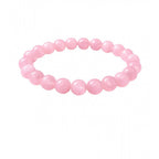 Natural Crystal 8mm Rose Quartz Bracelet (Light Pink)