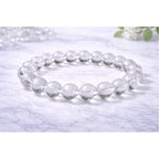 Natural Crystal 8mm Clear Quartz Bracelet (White)