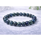 Natural Crystal 8mm Azurite Bracelet (Dark Green)