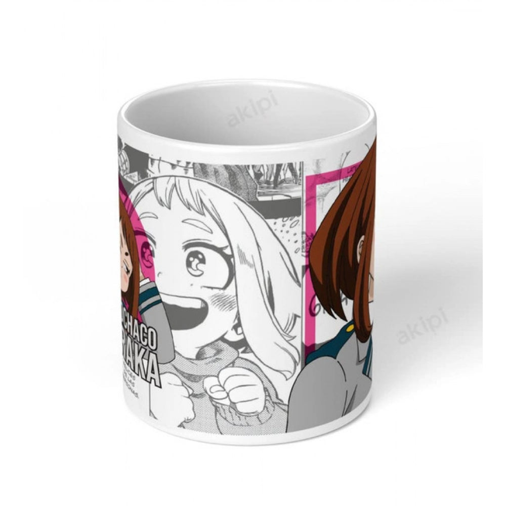 Anime Ochaco Uraraka Ceramic Printed Coffee Mug (White)