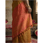Women's Cotton Printed Saree With Unstitched Blouse 5.5Mtr (Mustrad)
