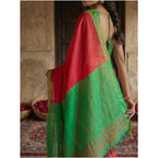Women's Cotton Printed Saree With Unstitched Blouse 5.5Mtr (Red)