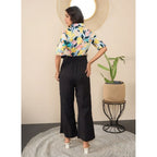 Women's Polyester Floral Half Sleeves Jumpsuit (Multicolor)