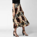 Women's Satin Pleated Elasticated Skirt (Multicolor)