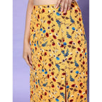 Women's Polyester Floral Side Zip Skirt (Multicolor)