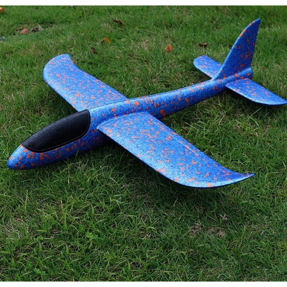 EPP Foam Galaxy Hand Throw Flying LED Glider Airplane (Blue-Multicolor)