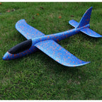EPP Foam Galaxy Hand Throw Flying LED Glider Airplane (Blue-Multicolor)