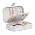 PU Leather Solid Jewelry Storage Box (White-Cream)
