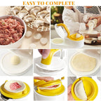 Plastic Solid Dumpling Maker Mold Press (Yellow-White)