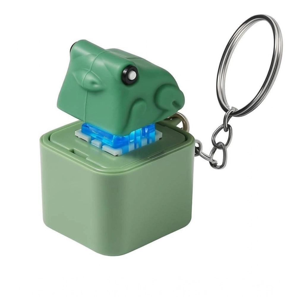 Plastic Solid Frog Croaking Keychain (Multicolor)
