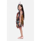 Girl's Chiffon Ruffled Sleeveless Dress (Black)