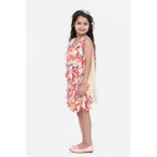 Girl's Chiffon Ruffled Sleeveless Dress (Multicolor)