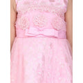 Girl's Net Embroidered Sleeveless Dress (Pink)