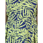 Girl's Polyester Crepe &amp; Net Printed Sleeveless Dress (Yellow-Blue)