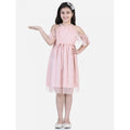Girl's Net Printed Sleeveless Dress (Blush Pink)